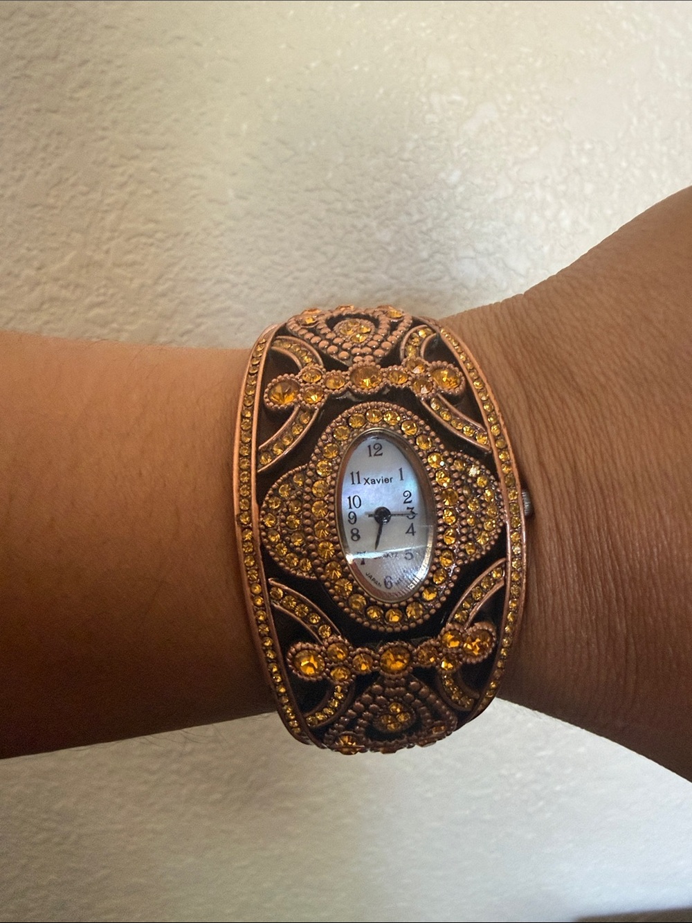 Women's Amber Crystal Bangle Watch